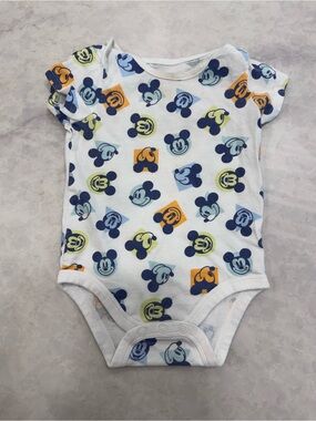 Disney White Mickey Mouse Short-Sleeve One-Piece
